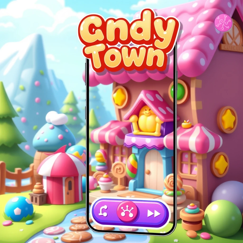 Candy Town sharing interface with share button highlighted
